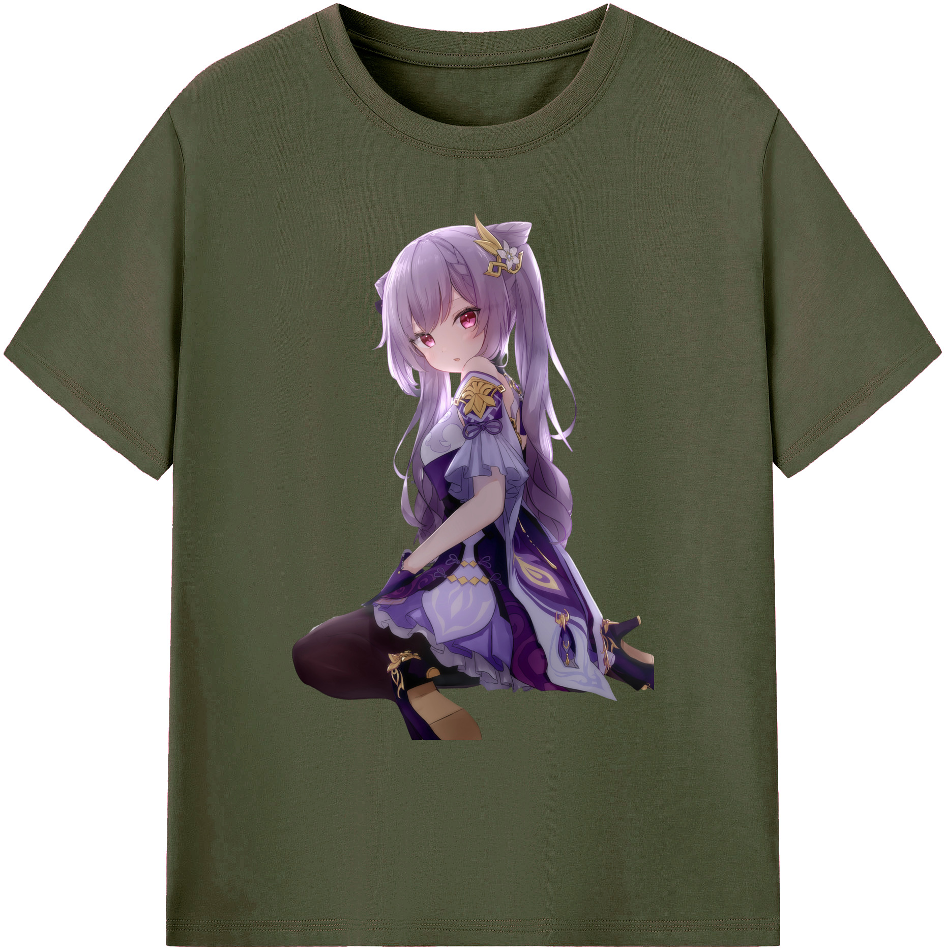 げんし神 刻晴 こくせい genshin Kokusei 綿100％ メンズ半袖Tシャツ｜肌触りやわらか＆通気性